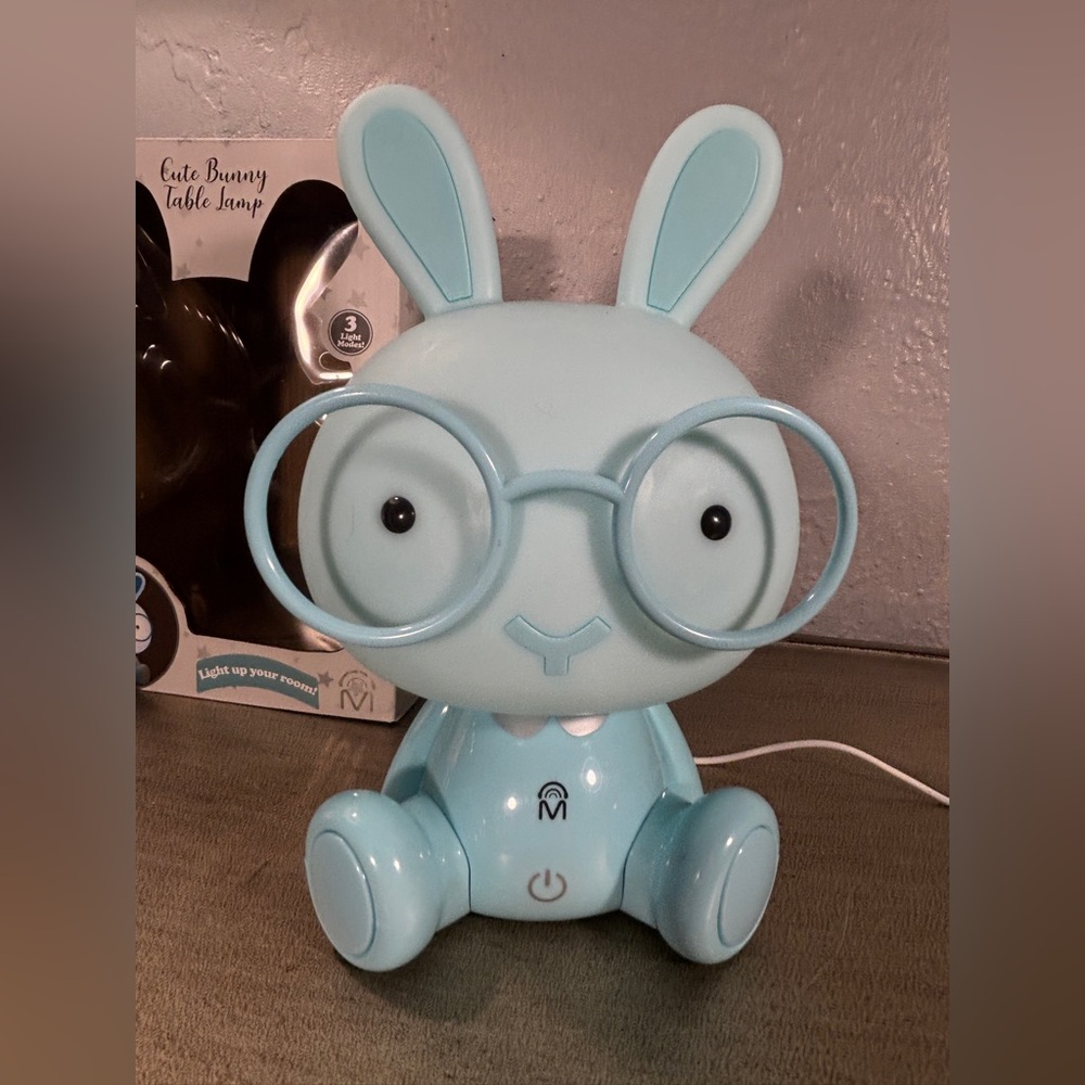 Cute Rabbit Lamp with Glasses Touch Sensor(Eye Protection)Cartoon Night Light - Picture 5 of 16